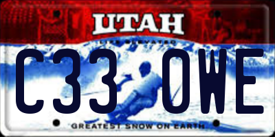 UT license plate C330WE
