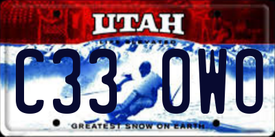 UT license plate C330WO