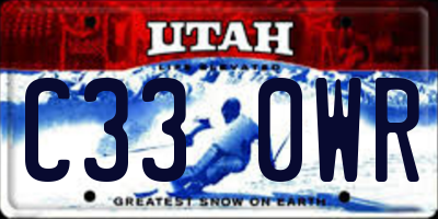 UT license plate C330WR