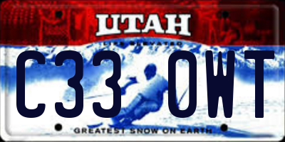 UT license plate C330WT