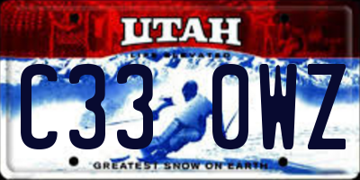 UT license plate C330WZ