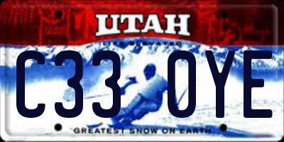 UT license plate C330YE