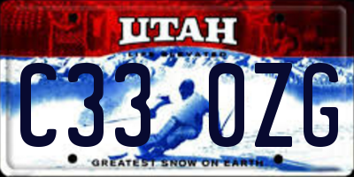 UT license plate C330ZG