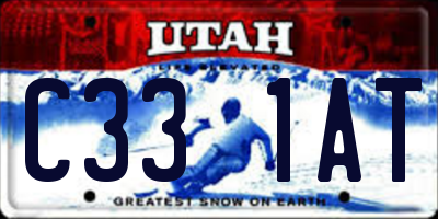 UT license plate C331AT