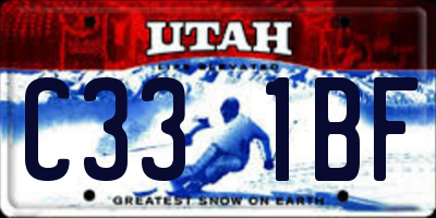 UT license plate C331BF