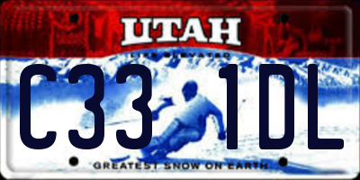 UT license plate C331DL