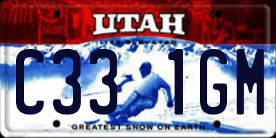 UT license plate C331GM
