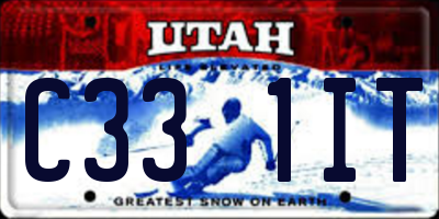 UT license plate C331IT