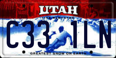 UT license plate C331LN