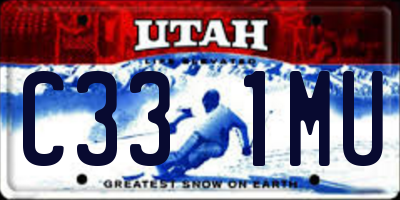 UT license plate C331MU