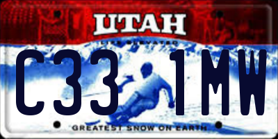 UT license plate C331MW