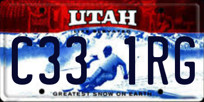 UT license plate C331RG