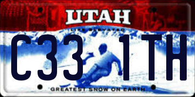 UT license plate C331TH
