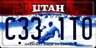 UT license plate C331TO
