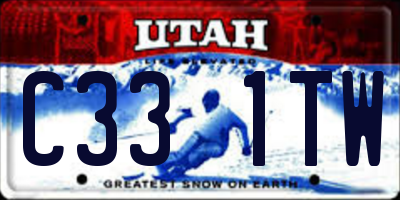 UT license plate C331TW