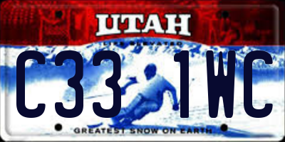 UT license plate C331WC