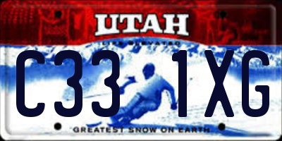 UT license plate C331XG
