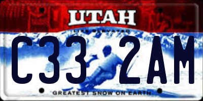 UT license plate C332AM