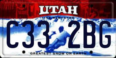 UT license plate C332BG