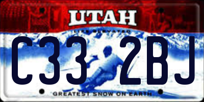 UT license plate C332BJ