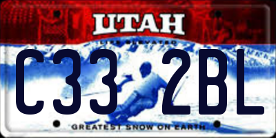 UT license plate C332BL