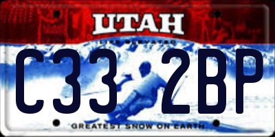 UT license plate C332BP