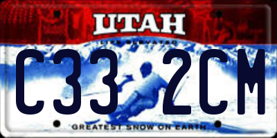 UT license plate C332CM