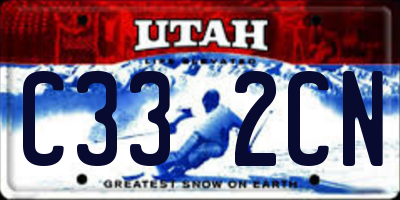 UT license plate C332CN