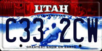 UT license plate C332CW