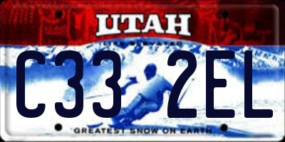 UT license plate C332EL