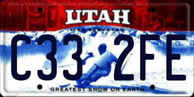 UT license plate C332FE