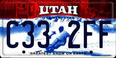 UT license plate C332FF