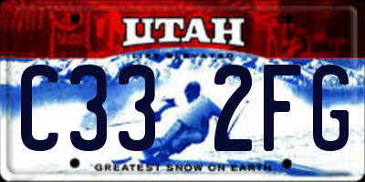 UT license plate C332FG
