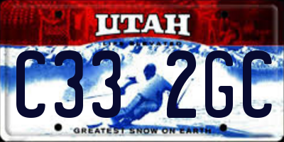UT license plate C332GC