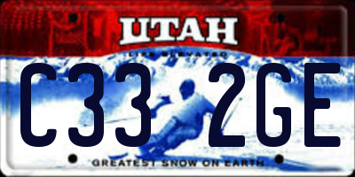UT license plate C332GE