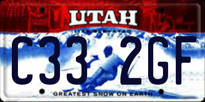 UT license plate C332GF