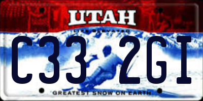 UT license plate C332GI