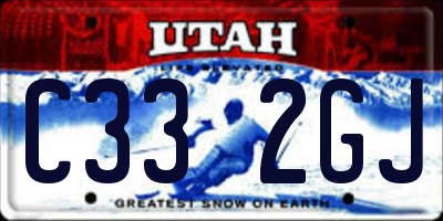 UT license plate C332GJ