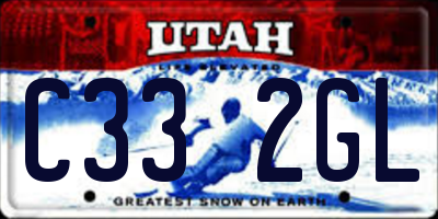 UT license plate C332GL