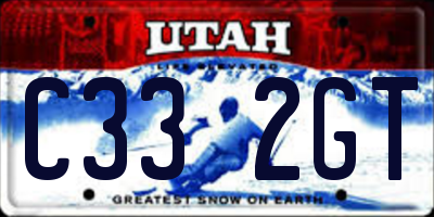 UT license plate C332GT