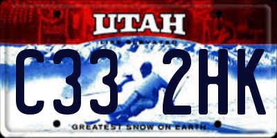 UT license plate C332HK