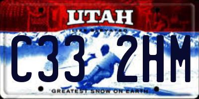 UT license plate C332HM