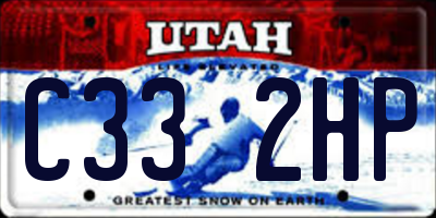 UT license plate C332HP
