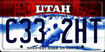 UT license plate C332HT