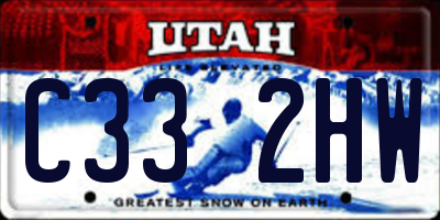UT license plate C332HW