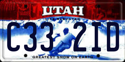 UT license plate C332ID