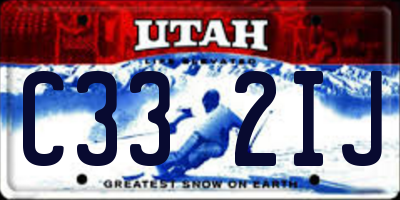 UT license plate C332IJ