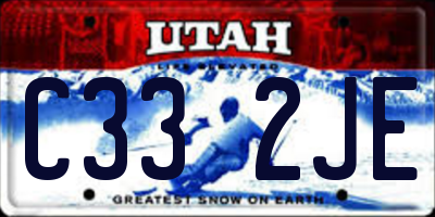 UT license plate C332JE
