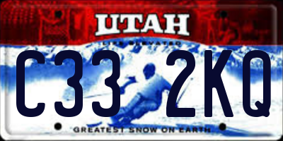 UT license plate C332KQ