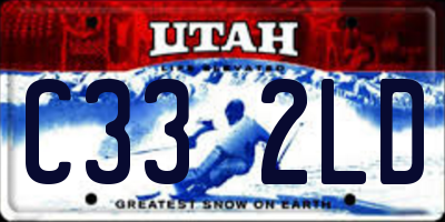 UT license plate C332LD